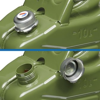 Jerrycan 10L metaal groen met magnetische schroefdop UN- T&uuml;V/GS-gekeurd