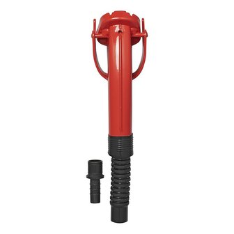 Schenktuit metaal rood flexibel geschikt voor benzine diesel (art. 530080 - 530081 - 530109)