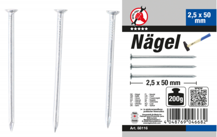 Nagel-assortiment 200 g 2,5 x 50 mm