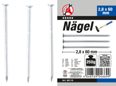 Nagel-assortiment 250 g 2,8 x 60 mm