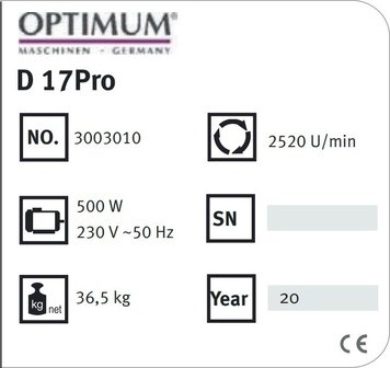 Tafelboormachine diameter 16mm, 565x275x840mm