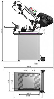 Mobiele bandzaag - daalvoeding diameter 128mm