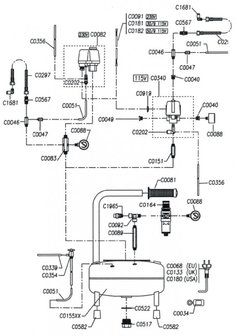 Geluidsarme airbrush compressor 8 bar, 9 liter