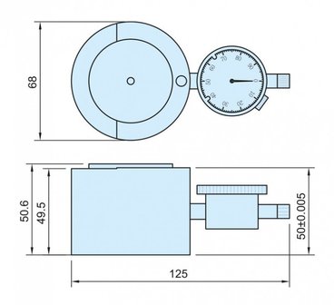 Magnetische nulpunt instelapparaat draaibare meetklok 50 mm