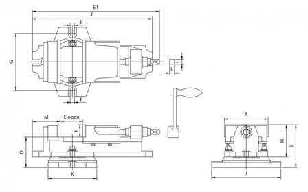 Heavy duty mechanische freesklem 204mm