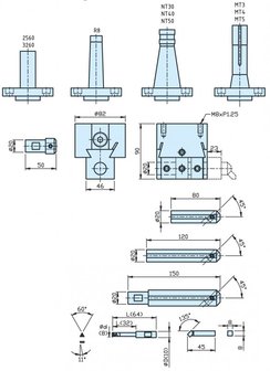 Kotterkop set R8 diameter 10 - 240mm