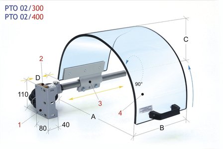 Klauwplaatafscherming met monolithisch scherm diameter 400mm