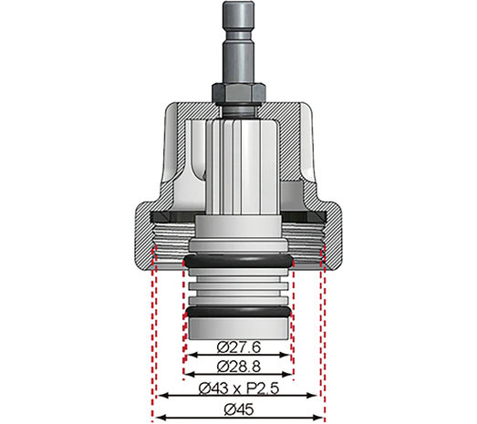 Bgs Technic Adaptor No.16 voor Radiator druk test kit  Mercedes A-Class