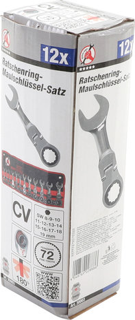 Combinatie ratel Ring Wrench Set, extra kort