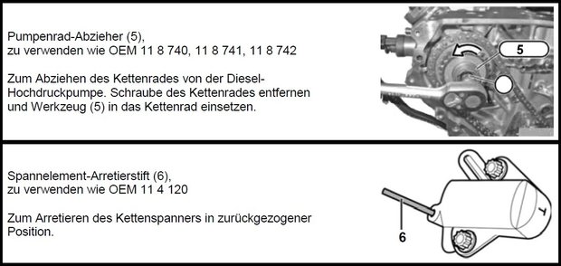 Motorinstelgereedschap-set voor BMW und MINI, 1.5 & 2.0L diesel