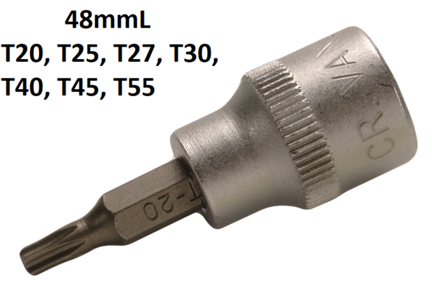 Bgs Technic Bit dop 10 mm (3/8) drive Torx tamperproof - T20
