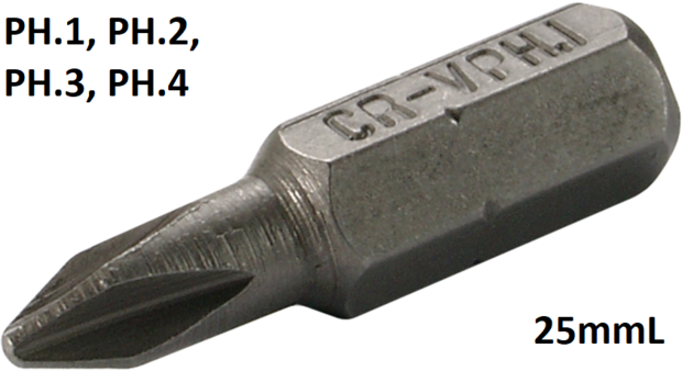 Bgs Technic Bit (1/4) aandrijving Kruisgleuf PH.1 - PH.4