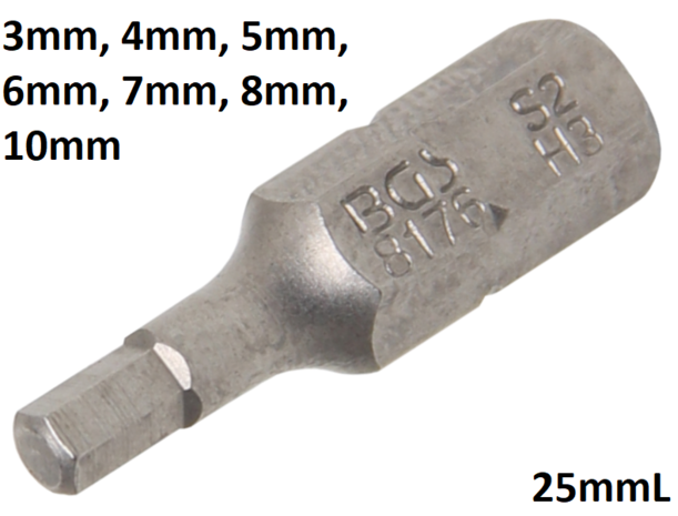 Bgs Technic Bit int. Hex. 3 mm, 1/4