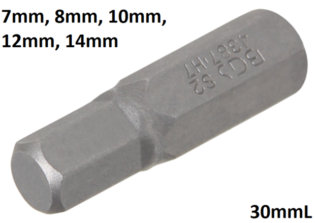 Bgs Technic Int. Hex. Bit 7 mm, 30 mm lang, 5/16 drive