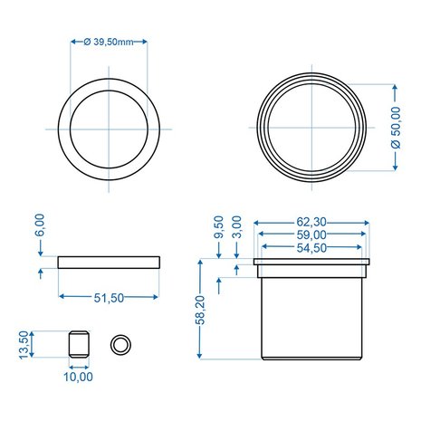 Glijlager voor oplooprem geschikt voor Knott KF27A - KF30C - KRV30B - KRV30A/B