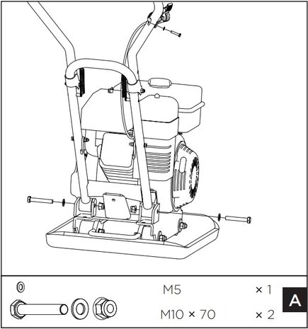 Trilplaat met benzinemotor 8,2kn