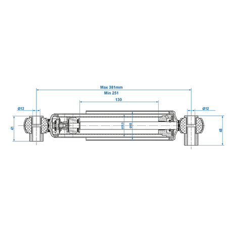 Schokdemper 900-1300kg CC=250-380 - set van 2 stuks