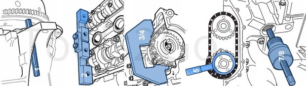 Bgs Technic Gereedschapmodule 2/3: motorafstelset voor BMW M42, M43, M50, M52, M60, M51