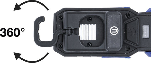 COB-LED looplamp met magneet en ophanghaak uitklapbaar