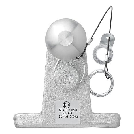 Trekhaakkogel zilver gecombineerd tweevoudige uitvoering D20,2/S350 E-type gekeurd
