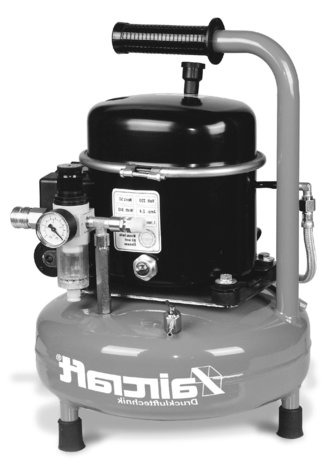 Geluidsarme airbrush compressor 8 bar, 9 liter