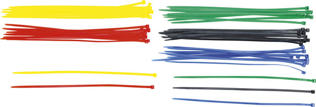Kabelbinder assortiment kleur 4,8 x 300 mm 50-dlg