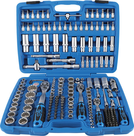 Bgs Technic Socket Set Gear Lock 6.3 mm (1/4) drive/10 mm (3/8) / 12.5 mm (1/2) 192-delig