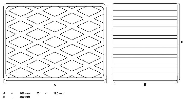 Bgs technic Rubberen pad  voor hefplatforms  160 x 120 x 100 mm