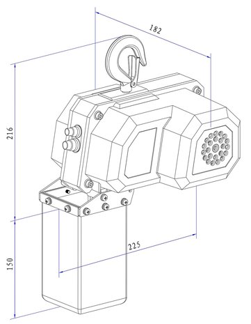 Elektrische kettingtakel 150kg 6 meter 230V