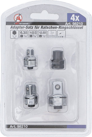 Adapterset voor ratelringsleutel 4-dlg