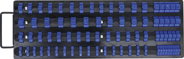 Opsteekrail-set voor dopsleutels met 80 clips voor dopsleutels van 1/4   3/8   1/2