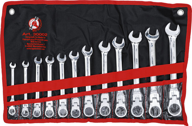 Combinatie ratel Ring Wrench Set, 12-delig Offset