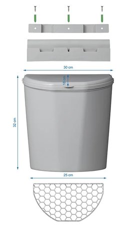 Afvalbak met deksel 10L voor caravan/camper