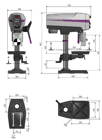 Tafelboormachine diameter 25 mm 3x400V