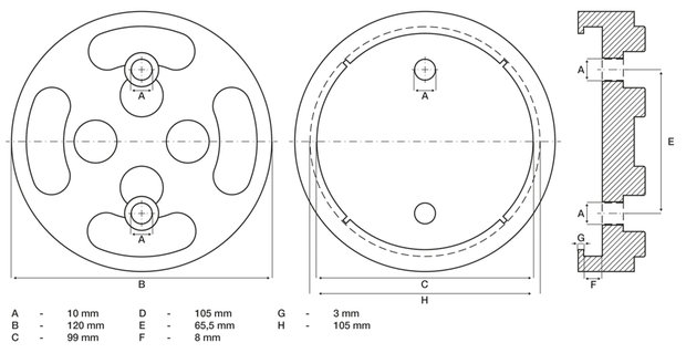 Rubberschijf voor hefplatforms diameter 120 mm