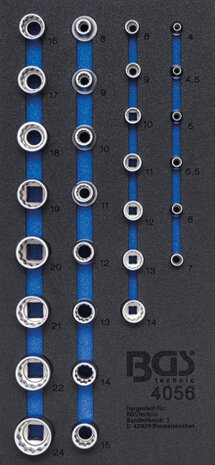 Bgs Technic 1/3 Gereedschap module 1/4 en 1/2 12-kant. dopsleutel set