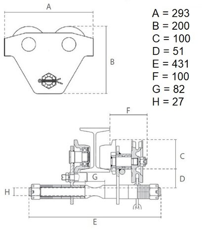 Kettingloopkat 2 ton 2,5 meter bedieningshoogte