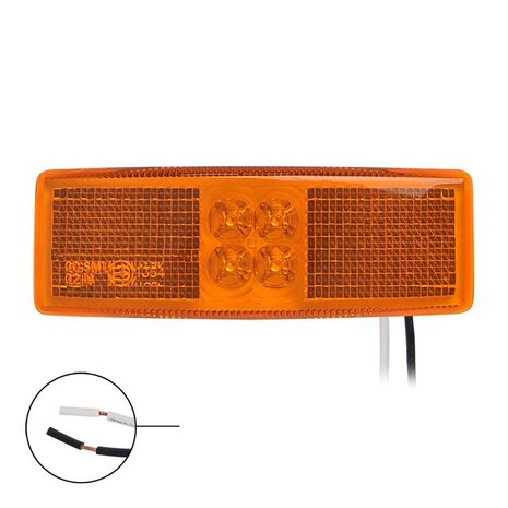 Zijmarkeringslamp 12/24V oranje 110x40mm LED