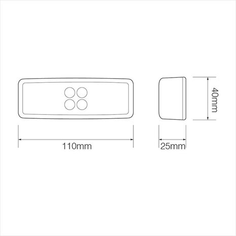 Zijmarkeringslamp 12/24V oranje 110x40mm LED