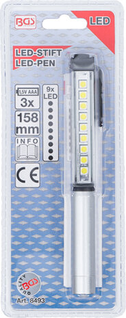 Bgs Technic Aluminium-LED-Stift met 9 LEDs