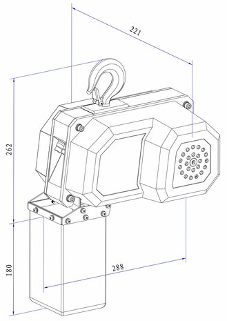 Elektrische kettingtakel 300kg 6 meter 230V