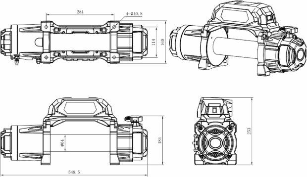 Lier 24V, 5443kg 4.95kw 26m IP68