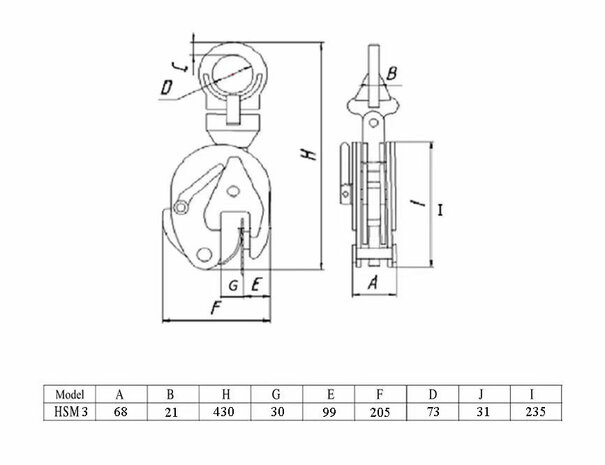 Platenklem 3ton 0-30mm