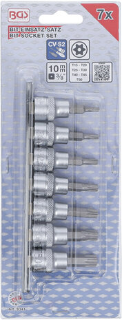 Bgs Technic 3/8 Bit dop Set, Torx (Tamperproof) (voor Torx), T15-T50 7-delige