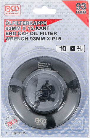 Bgs Technic Oliefiltersleutel 15-kant diameter 93 mm voor Honda, Mazda, Mitsubishi, Nissan, Volvo