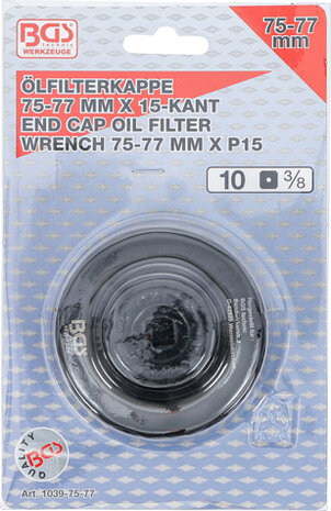 Bgs Technic Oliefiltersleutel 15-kant diameter 75 - 77 mm voor Audi, Ford, Isuzu, Mercedes-Benz, Opel, VW