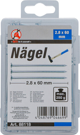 Nagel-assortiment 250 g 2,8 x 60 mm