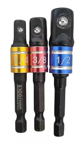 Kracht dop adapterset voor boormachines 3-delige