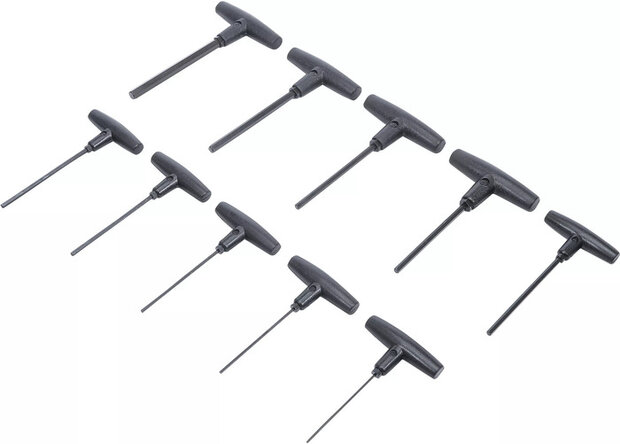 Schroevendraaierset met T-greep 2 - 10 mm binnenzeskant 10-dlg