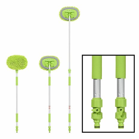 Wasborstel chenille microvezel telescopische steel 1,65 meter
